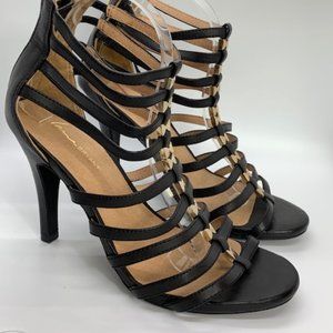 Size 10W, Lane Bryant faux leather black heels